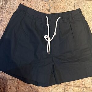 Helmut Lang Black Shorts with White Drawstring